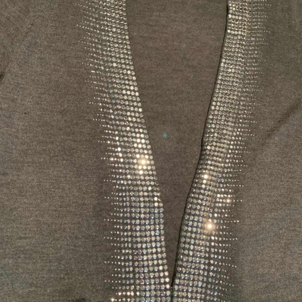 Tory Burch Dark Gray Sequin Cardigan, size Large